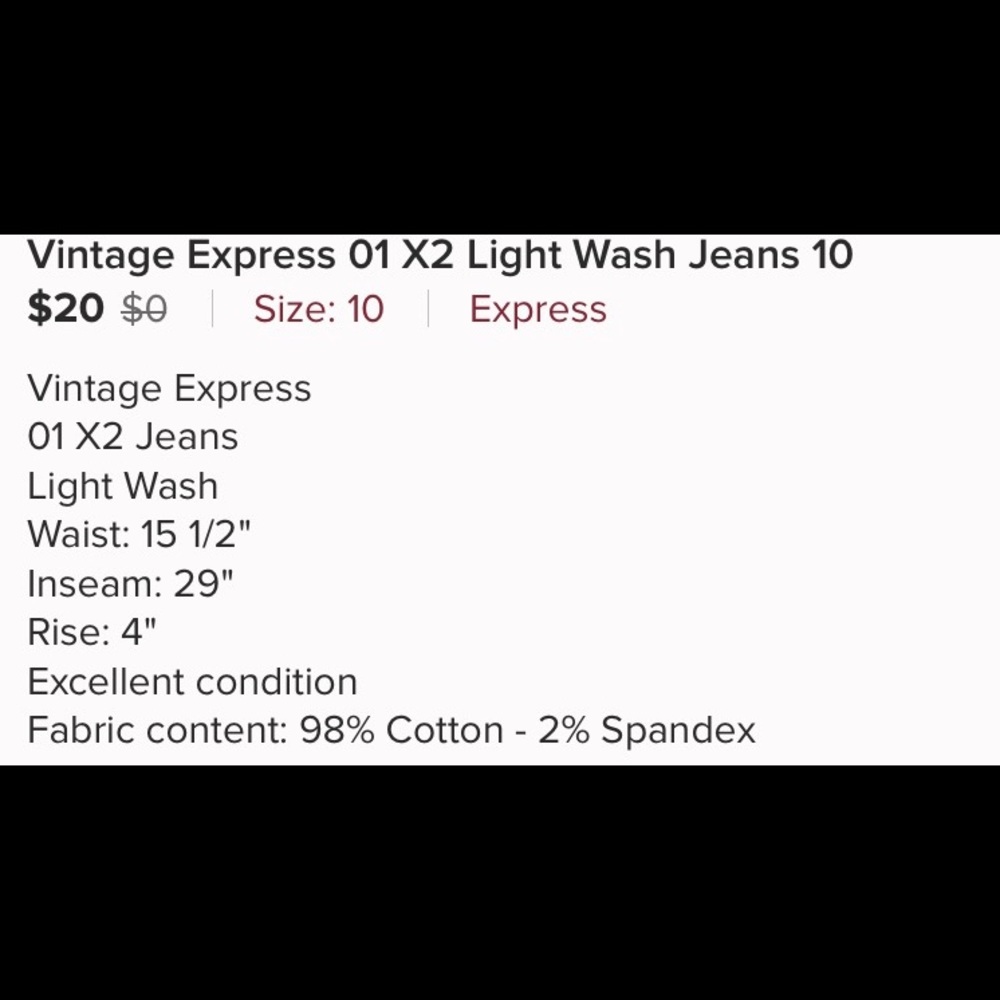 Express Jeans size 10
